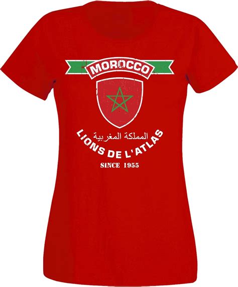 Aprom Women S T Shirt Morocco Red NC Morocco World Cup Amazon Co Uk Clothing