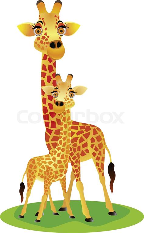 Mother And Baby Giraffe Stock Vector Colourbox