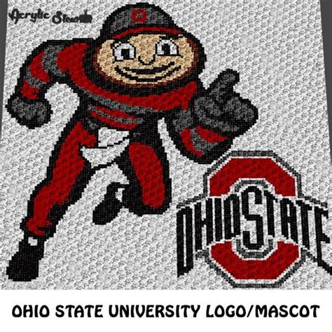 Ohio State University Osu Buckeyes Logo And Brutus Mascot Crochet