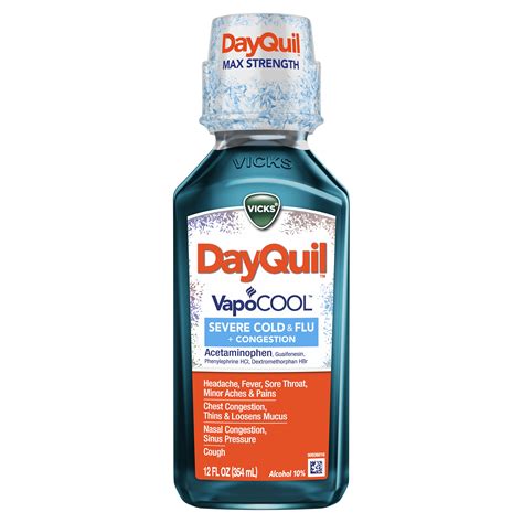 Vicks Dayquil Severe Vapocool Cold And Flu Medicine Liquid 12 Oz