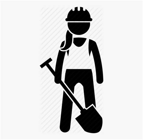 Construction Worker Clip Art Black And White