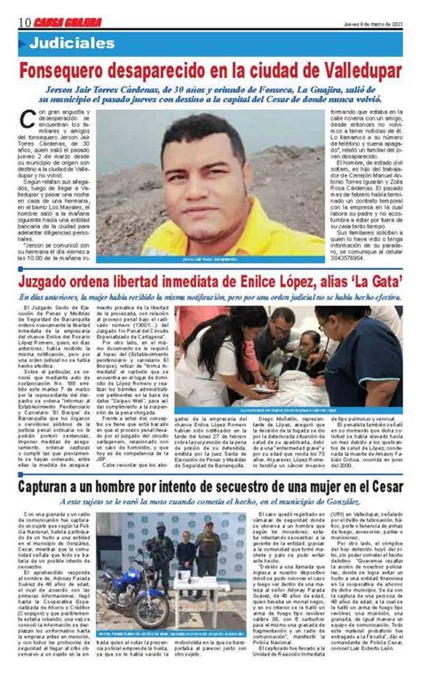 Nuestra Edición De Hoy Jueves 9 De Marzo De 2023 Causa Guajira