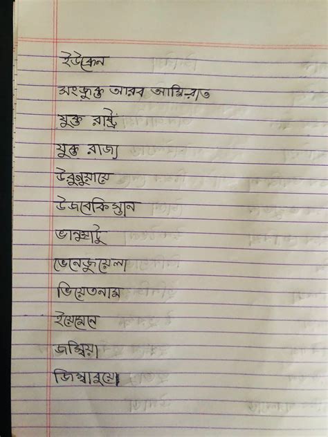 List Of Every Country In The World In Bengalibangla Alphabetical