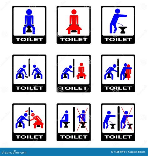6 Funny Toilet Sign Stock Vector Image Of Genders Gentlemen 15854798