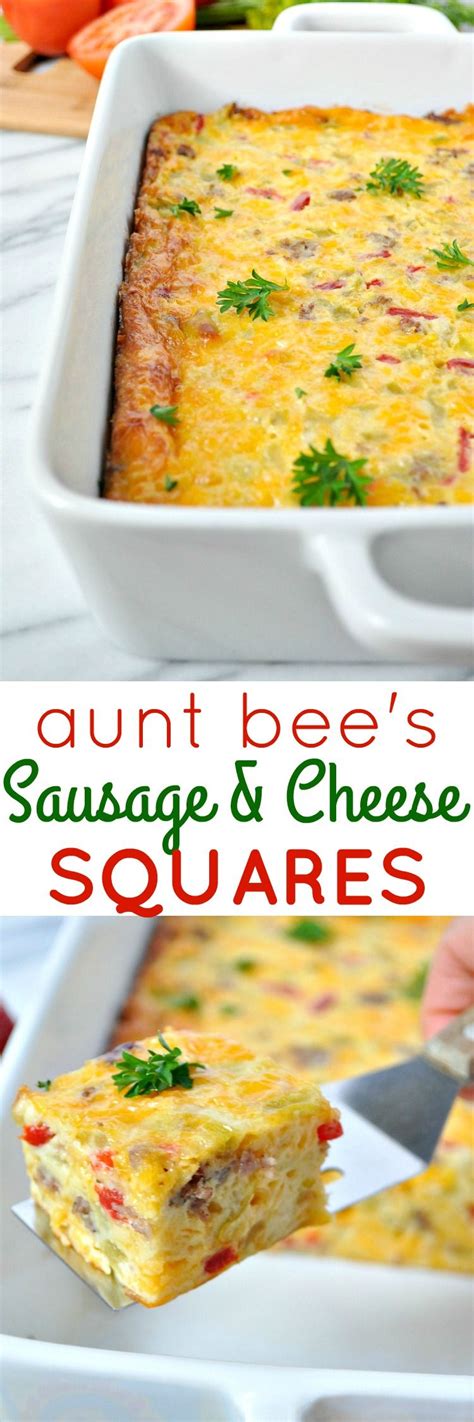 Aunt Bees Sausage And Cheese Squares The Seasoned Mom