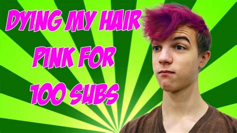dying my hair pink for 100 subscribers youtube
