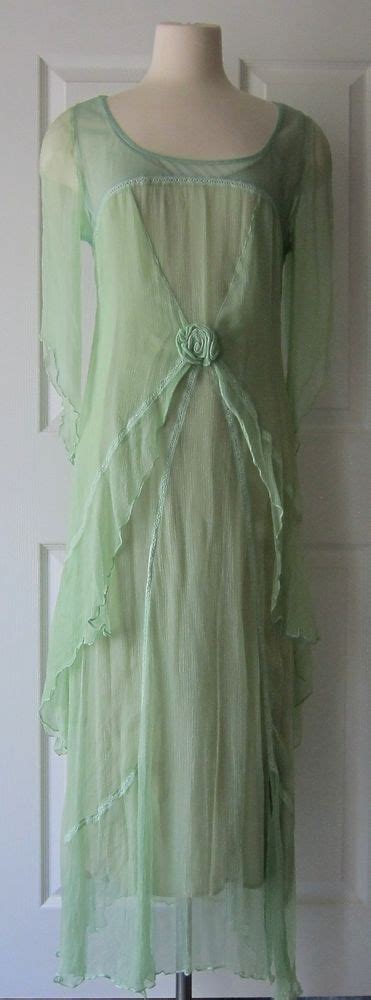 Nataya 1920s Tea Dress Age Of Love New W Tags Mint Green W Wrap See