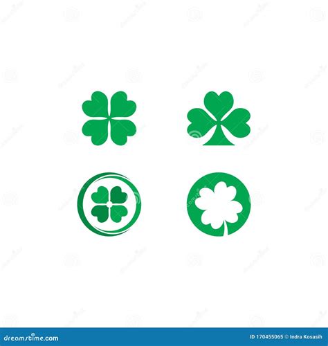 Clover Leaf Logo Template Design Stock Vector Illustration Of Green
