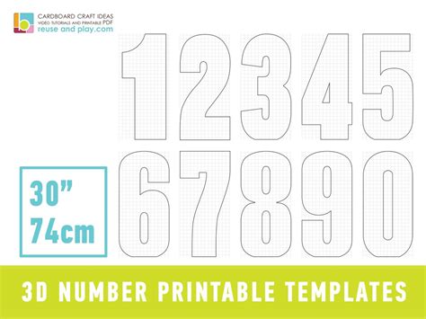 Giant Custom Numbers Template 30in Etsy