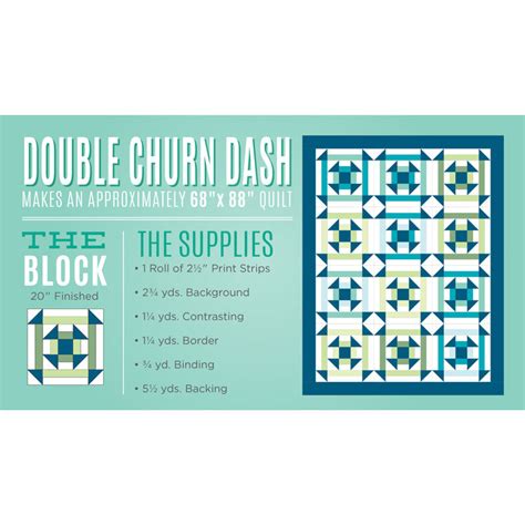 Digital Download Double Churn Dash Quilt Pattern By Missouri Star