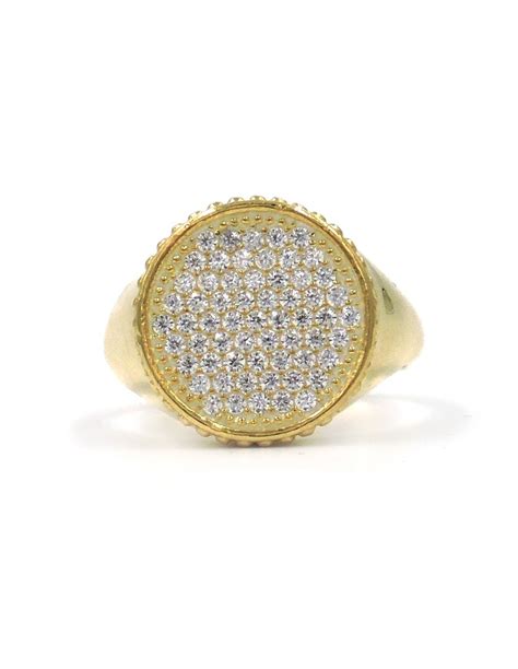 Gold Plated Sterling Silver Round Ring