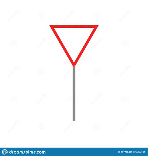 Give Way Road Sign Red Triangle Priority Traffic Icon Metallic
