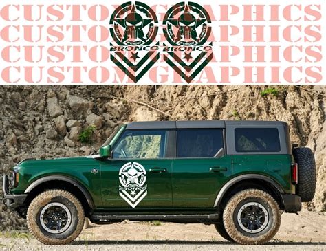 Skull Star Design Stickers Decals Compatible With Ford Bronco