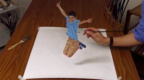 Aşırı Gerçekçi Zıplayan çocuk çizimi Video 7