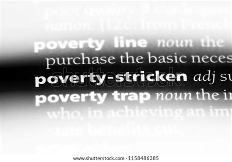 Poverty Stricken Word Dictionary Poverty Stricken Stock Photo
