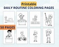 Printable Daily Routine Coloring Pages Toddler Routine Pages - Etsy México