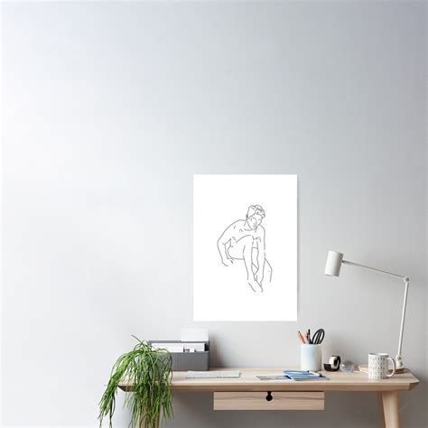 isaac line art naked man line art printable wall art art print nude line art man male