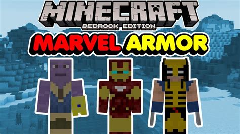 Minecraft Bedrock 3d Marvel Armor Addon Become Thanos Youtube