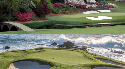 Augusta National Pebble Beach Drop In Golfs Top 100 Courses In The World