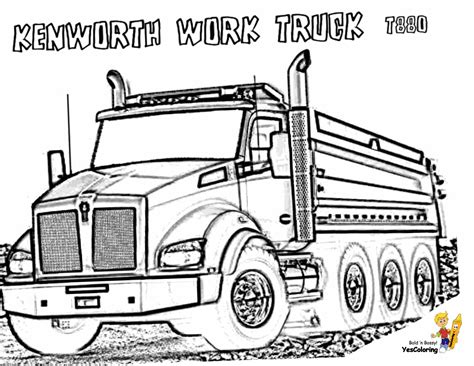 This coloring page features an elm tree. Dirty Dump Truck Coloring Pages | Dump Trucks | Free | Construction