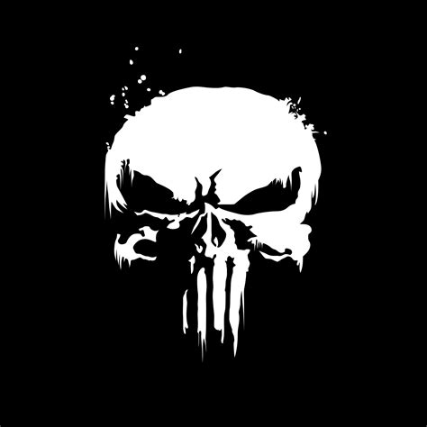 Wallpaper Black And White Logo Skull Punisher Resolution3840x2160