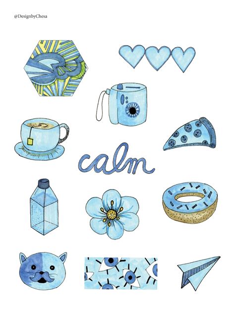 Blue Aesthetic Sticker Pack Etsy