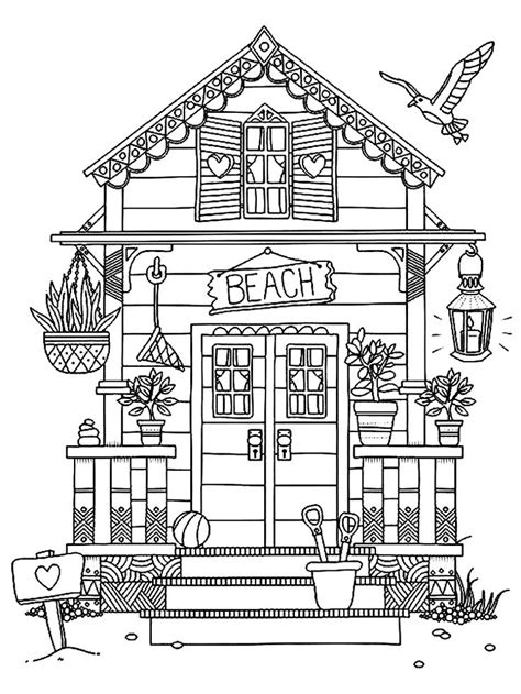 Coloring Book For Adults House Colouring Pages Book Art Drawings