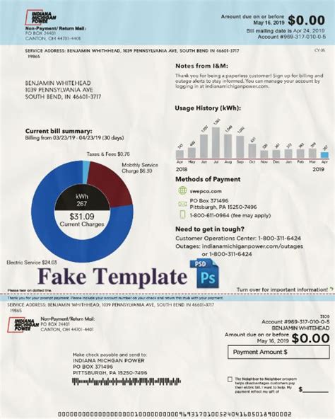 It is a document that is explicitly. Indiana Utility Bill Psd Template - Fake Template - High ...