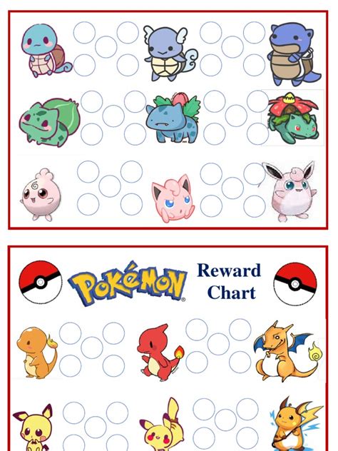 Pokemon Reward Chart
