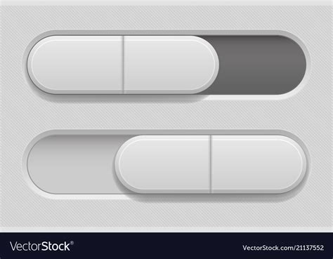 On And Off Toggle Switch Slider Buttons Oval Vector Image
