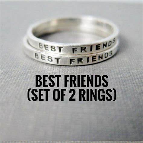 Best Friend Rings Set Of 2 Personalized Solid Sterling Etsy Best