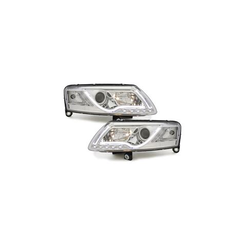 Phares Avec Feux Diurnes AUDI A6 4F 04 07 Chrome SWA13SLGX