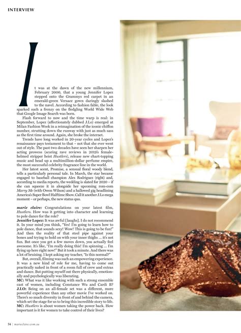 Jennifer Lopez Marie Claire Australia January 2020 Issue Celebmafia