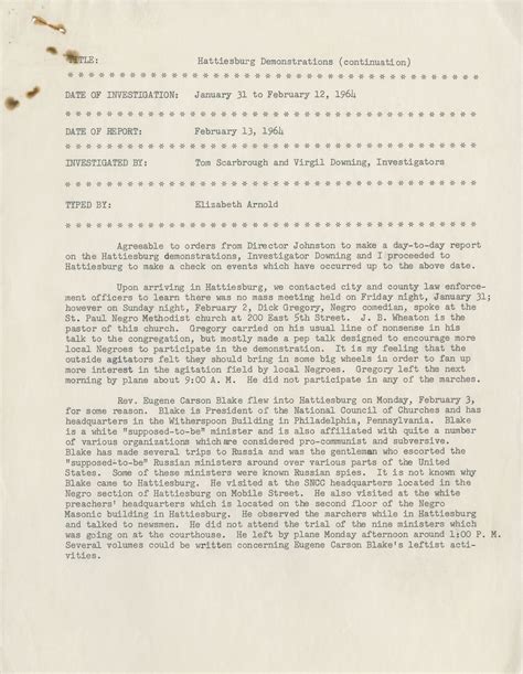 Anti Communism And Civil Rights Sovereignty Commission Report Documenting