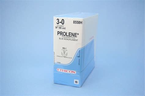 Ethicon Suture 8558h 3 0 Prolene Blue 36 Rb 1 Taper Double Armed