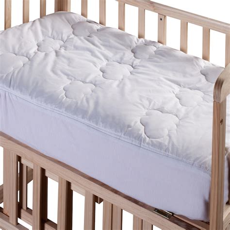 The pad is available in twin, queen, king, and california king sizes and fits mattresses up to 20 inches deep. Cottonloft Natural Cotton-Filled Fitted Crib Mattress Pad ...