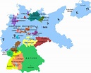 Mapa de Los estados de la República de Weimar y sus capitales 1925 ...
