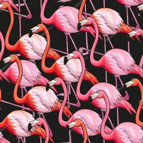 Colorful Flamingo Seamless Background — Stock Vector © Greylilac 91463756
