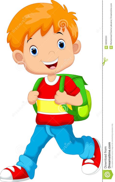 Choose the image you want to cartoonize into photoshop. Cute schoolboy cartoon stock illustration. Illustration of ...