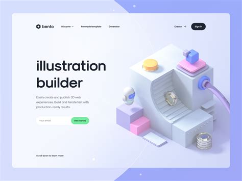 Bento Illustration Builder Concept By Tran Mau Tri Tam Header Design Homepage Design Web