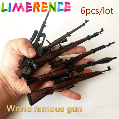 6pcslot World Famous Gun Toy World War Ii Rifle Assembly 4d Model