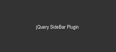 Best Jquery Sidebar Plugin