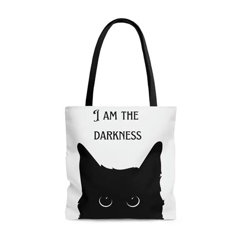 I Am The Darkness Tote Bag Black Cat Tote Bag Etsy