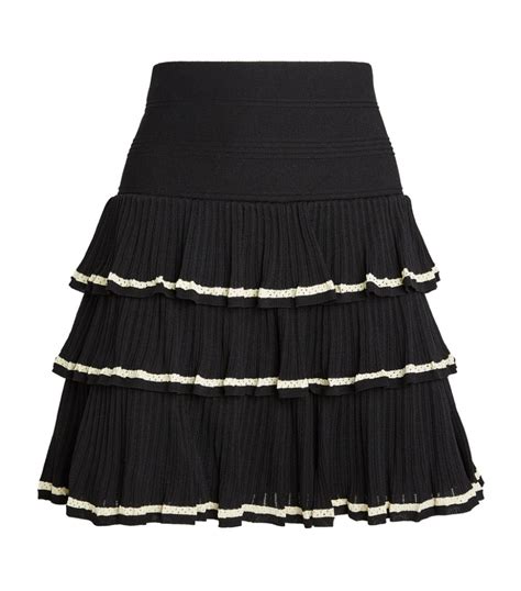 Sandro Black Ruffled Mini Skirt Harrods Uk