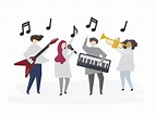 Illustrated friends playing music together - Download Free Vectors ...