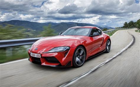 Download Wallpapers Toyota Gr Supra 2020 A90 Red Sports Wine Front