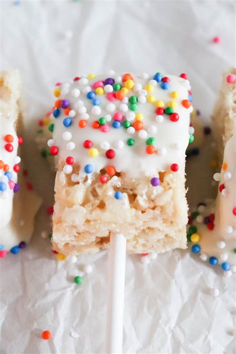 Birthday Cake Rice Krispie Treat Pops Recipe Cart