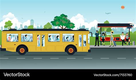 bus stop royalty free vector image vectorstock