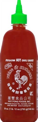 Huy Fong Sriracha Hot Chili Sauce 28 Oz 28 Oz Foods Co