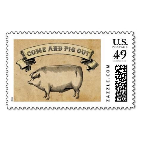 Vintage Pig Postage Stamp Postage Stamps Vintage